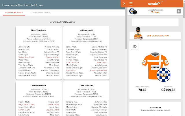 Ferramenta Meu Cartola FC from Chrome web store to be run with OffiDocs Chromium online Ferramenta Meu Cartola FC from Chrome web store to be run with OffiDocs Chromium online