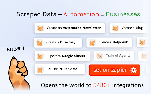 Fetch Kitty AI Scraper from Chrome web store to be run with OffiDocs Chromium online Fetch Kitty AI Scraper from Chrome web store to be run with OffiDocs Chromium online