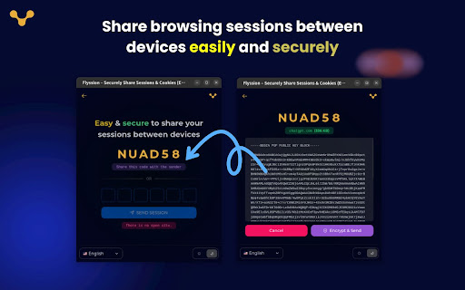 Flyssion – Securely Share Sessions Cookies (E2E Encrypted) from Chrome web store to be run with OffiDocs Chromium online Flyssion – Securely Share Sessions Cookies (E2E Encrypted) from Chrome web store to be run with OffiDocs Chromium online