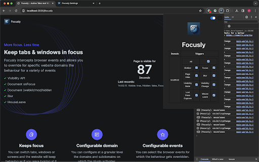 Focusly: Active Focused Tabs from Chrome web store to be run with OffiDocs Chromium online Focusly: Active Focused Tabs from Chrome web store to be run with OffiDocs Chromium online