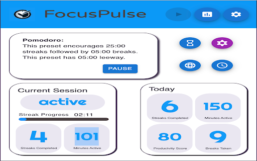 FocusPulse from Chrome web store to be run with OffiDocs Chromium online FocusPulse from Chrome web store to be run with OffiDocs Chromium online
