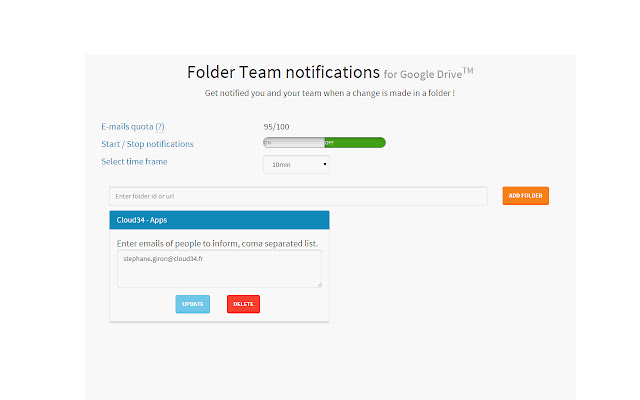 Folder Team Notifications for Google Drive™ from Chrome web store to be run with OffiDocs Chromium online Folder Team Notifications for Google Drive™ from Chrome web store to be run with OffiDocs Chromium online