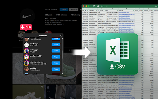 Follower Export Tool from Chrome web store to be run with OffiDocs Chromium online Follower Export Tool from Chrome web store to be run with OffiDocs Chromium online