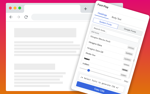 Font Play from Chrome web store to be run with OffiDocs Chromium online Font Play from Chrome web store to be run with OffiDocs Chromium online