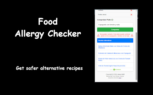 Food Allergy Checker from Chrome web store to be run with OffiDocs Chromium online Food Allergy Checker from Chrome web store to be run with OffiDocs Chromium online