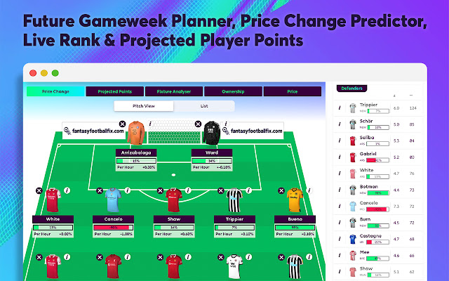 FPL Plus by fantasyfootballfix.com from Chrome web store to be run with OffiDocs Chromium online FPL Plus by fantasyfootballfix.com from Chrome web store to be run with OffiDocs Chromium online