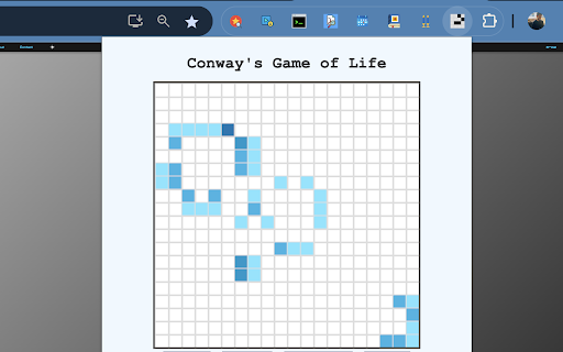 Game of Life Extension from Chrome web store to be run with OffiDocs Chromium online Game of Life Extension from Chrome web store to be run with OffiDocs Chromium online