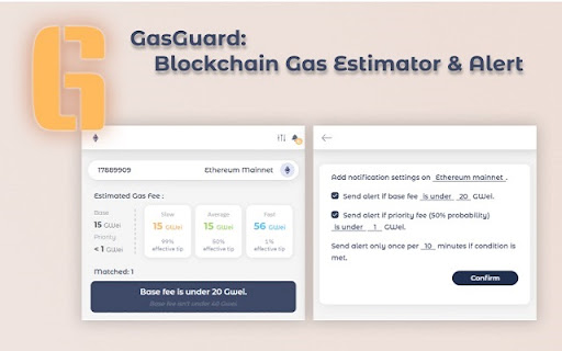 GasGuard: Blockchain Gas Estimator Alert from Chrome web store to be run with OffiDocs Chromium online GasGuard: Blockchain Gas Estimator Alert from Chrome web store to be run with OffiDocs Chromium online
