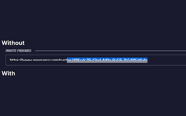 Geoguessr invitelink hider from Chrome web store to be run with OffiDocs Chromium online Geoguessr invitelink hider from Chrome web store to be run with OffiDocs Chromium online