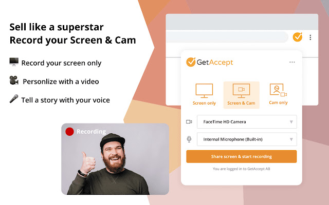 GetAccept Recorder from Chrome web store to be run with OffiDocs Chromium online GetAccept Recorder from Chrome web store to be run with OffiDocs Chromium online