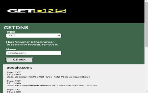 GETDNS from Chrome web store to be run with OffiDocs Chromium online GETDNS from Chrome web store to be run with OffiDocs Chromium online