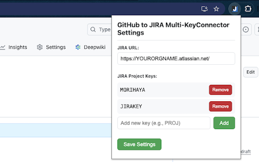GitHub to JIRA Multi KeyConnector from Chrome web store to be run with OffiDocs Chromium online GitHub to JIRA Multi KeyConnector from Chrome web store to be run with OffiDocs Chromium online