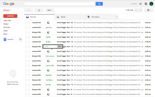 Gmail Tagger from Chrome web store to be run with OffiDocs Chromium online Gmail Tagger from Chrome web store to be run with OffiDocs Chromium online