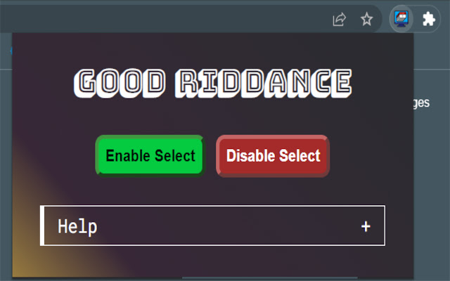 Good Riddance from Chrome web store to be run with OffiDocs Chromium online Good Riddance from Chrome web store to be run with OffiDocs Chromium online