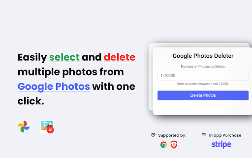 Google Bulk Photos Deleter from Chrome web store to be run with OffiDocs Chromium online Google Bulk Photos Deleter from Chrome web store to be run with OffiDocs Chromium online