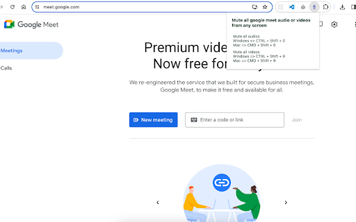 Google Meet Mute from Chrome web store to be run with OffiDocs Chromium online Google Meet Mute from Chrome web store to be run with OffiDocs Chromium online