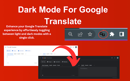 Google Translate Dark Mode Switcher from Chrome web store to be run with OffiDocs Chromium online Google Translate Dark Mode Switcher from Chrome web store to be run with OffiDocs Chromium online