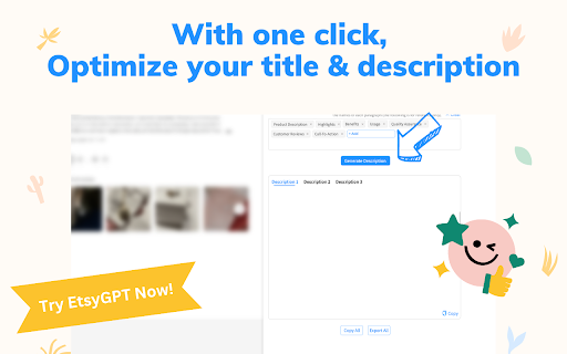 GPT for Ecom: Product Listing optimizer from Chrome web store to be run with OffiDocs Chromium online GPT for Ecom: Product Listing optimizer from Chrome web store to be run with OffiDocs Chromium online