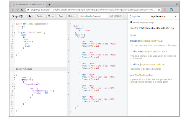 GraphiQL extension from Chrome web store to be run with OffiDocs Chromium online GraphiQL extension from Chrome web store to be run with OffiDocs Chromium online