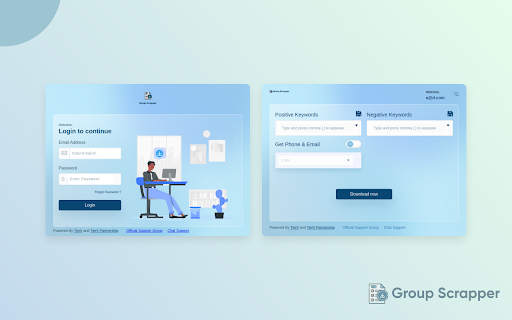 Group Scrapper from Chrome web store to be run with OffiDocs Chromium online Group Scrapper from Chrome web store to be run with OffiDocs Chromium online