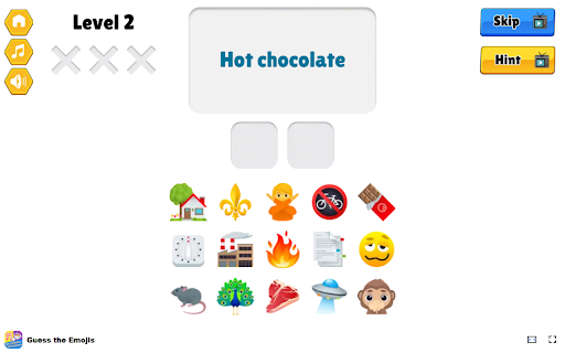 Guess the Emojis Match emojis to complete the text! from Chrome web store to be run with OffiDocs Chromium online Guess the Emojis Match emojis to complete the text! from Chrome web store to be run with OffiDocs Chromium online