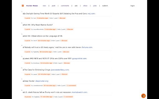 Hacker News UI Improved from Chrome web store to be run with OffiDocs Chromium online Hacker News UI Improved from Chrome web store to be run with OffiDocs Chromium online
