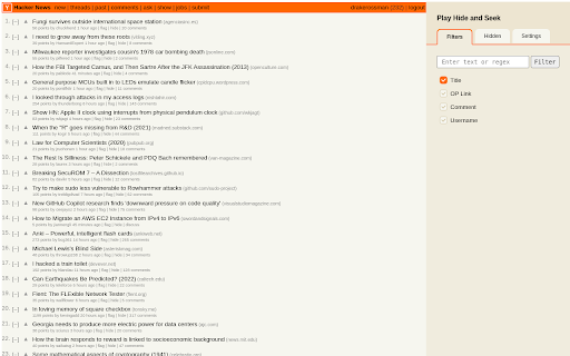 Hackernews Userscript from Chrome web store to be run with OffiDocs Chromium online Hackernews Userscript from Chrome web store to be run with OffiDocs Chromium online