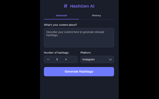 HashGen AI from Chrome web store to be run with OffiDocs Chromium online HashGen AI from Chrome web store to be run with OffiDocs Chromium online
