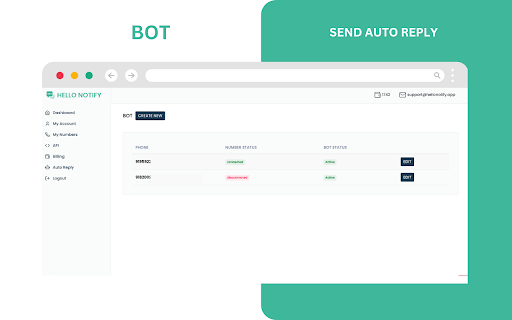 Hellonotify Whatsapp Chatbot Sender from Chrome web store to be run with OffiDocs Chromium online Hellonotify Whatsapp Chatbot Sender from Chrome web store to be run with OffiDocs Chromium online