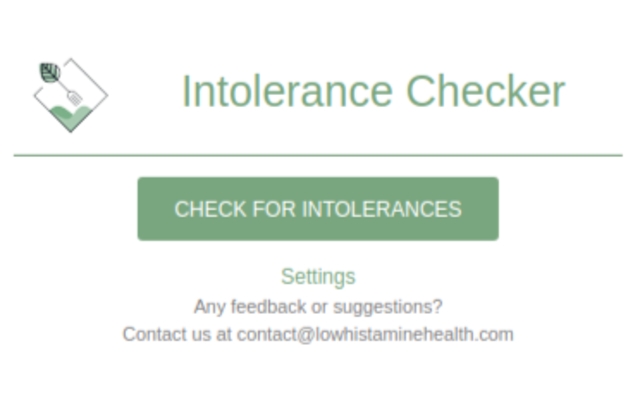 Histamine Intolerance Checker from Chrome web store to be run with OffiDocs Chromium online Histamine Intolerance Checker from Chrome web store to be run with OffiDocs Chromium online