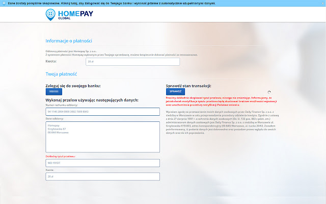 Homepay automatyzacja płatności from Chrome web store to be run with OffiDocs Chromium online Homepay automatyzacja płatności from Chrome web store to be run with OffiDocs Chromium online