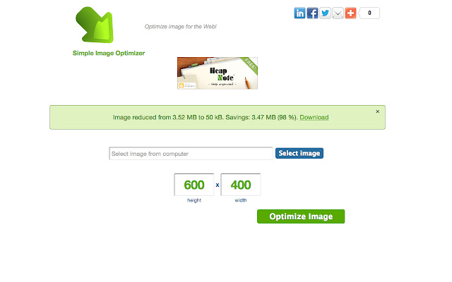 Image Optimizer for the Web from Chrome web store to be run with OffiDocs Chromium online Image Optimizer for the Web from Chrome web store to be run with OffiDocs Chromium online