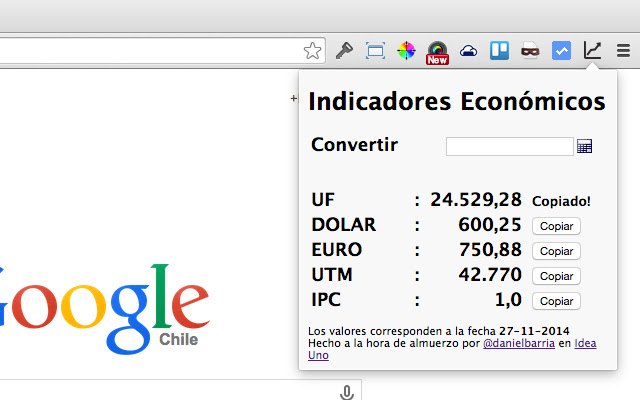 Indicadores Económicos de Chile from Chrome web store to be run with OffiDocs Chromium online Indicadores Económicos de Chile from Chrome web store to be run with OffiDocs Chromium online