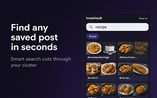 Instavault: Smart Instagram Save Organizer Content Manager from Chrome web store to be run with OffiDocs Chromium online Instavault: Smart Instagram Save Organizer Content Manager from Chrome web store to be run with OffiDocs Chromium online