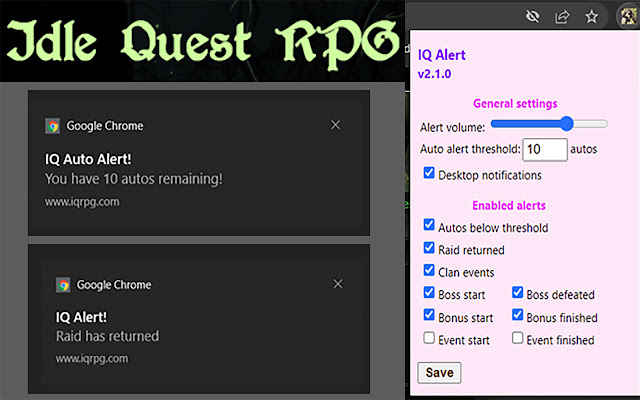 IQAlert from Chrome web store to be run with OffiDocs Chromium online IQAlert from Chrome web store to be run with OffiDocs Chromium online