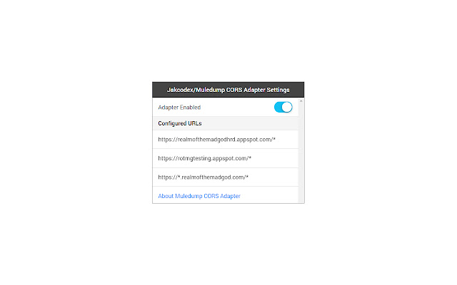 Jakcodex/Muledump CORS Adapter from Chrome web store to be run with OffiDocs Chromium online Jakcodex/Muledump CORS Adapter from Chrome web store to be run with OffiDocs Chromium online
