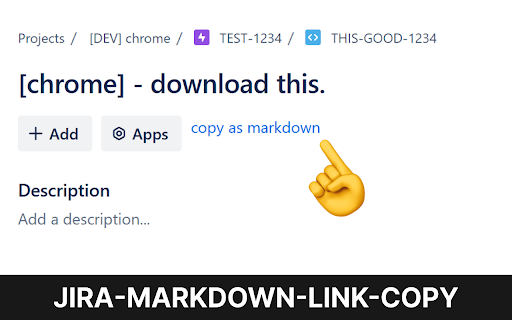 jira markdown link copy from Chrome web store to be run with OffiDocs Chromium online jira markdown link copy from Chrome web store to be run with OffiDocs Chromium online