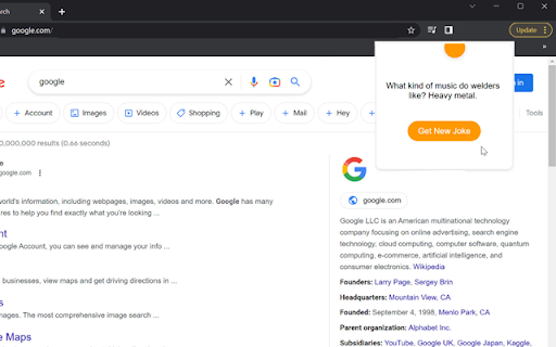 Joke of the Day from Chrome web store to be run with OffiDocs Chromium online Joke of the Day from Chrome web store to be run with OffiDocs Chromium online