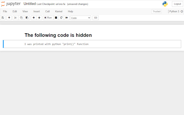 Jupyter code toggler from Chrome web store to be run with OffiDocs Chromium online Jupyter code toggler from Chrome web store to be run with OffiDocs Chromium online