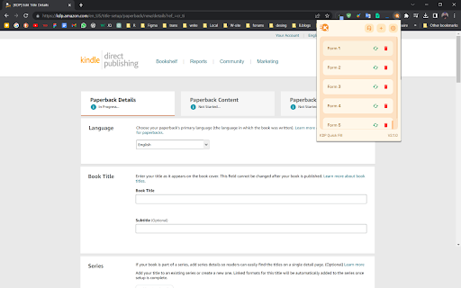 KDP Quick Fill from Chrome web store to be run with OffiDocs Chromium online KDP Quick Fill from Chrome web store to be run with OffiDocs Chromium online