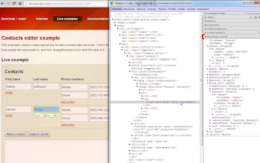 Knockoutjs context debugger from Chrome web store to be run with OffiDocs Chromium online Knockoutjs context debugger from Chrome web store to be run with OffiDocs Chromium online