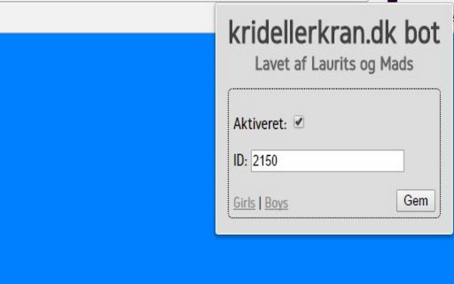 Krid eller kran bot from Chrome web store to be run with OffiDocs Chromium online Krid eller kran bot from Chrome web store to be run with OffiDocs Chromium online