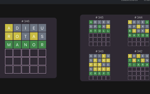 LeaderboardleTest from Chrome web store to be run with OffiDocs Chromium online LeaderboardleTest from Chrome web store to be run with OffiDocs Chromium online