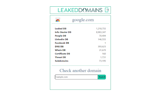 Leaked.Domains Domain Checker from Chrome web store to be run with OffiDocs Chromium online Leaked.Domains Domain Checker from Chrome web store to be run with OffiDocs Chromium online