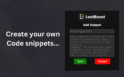 LeetBoost: Auto Complete for LeetCode from Chrome web store to be run with OffiDocs Chromium online LeetBoost: Auto Complete for LeetCode from Chrome web store to be run with OffiDocs Chromium online