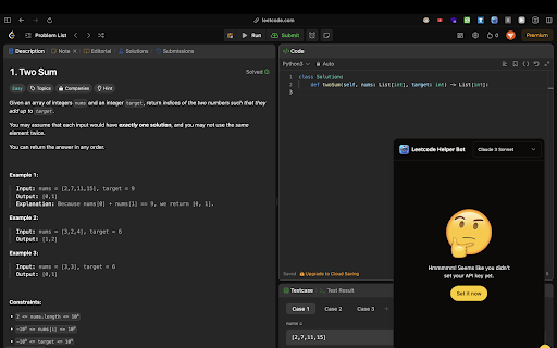 Leetcode Helper Bot from Chrome web store to be run with OffiDocs Chromium online Leetcode Helper Bot from Chrome web store to be run with OffiDocs Chromium online