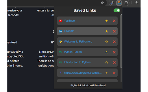 Links for Later from Chrome web store to be run with OffiDocs Chromium online Links for Later from Chrome web store to be run with OffiDocs Chromium online