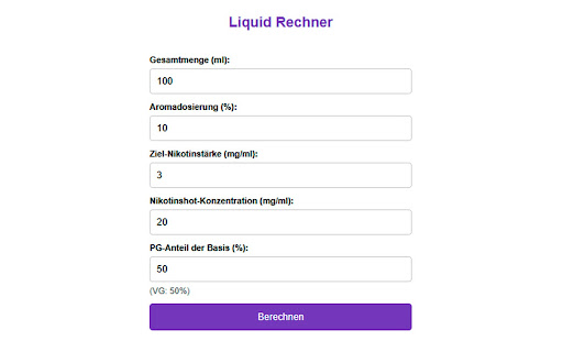 Liquid Rechner from Chrome web store to be run with OffiDocs Chromium online Liquid Rechner from Chrome web store to be run with OffiDocs Chromium online
