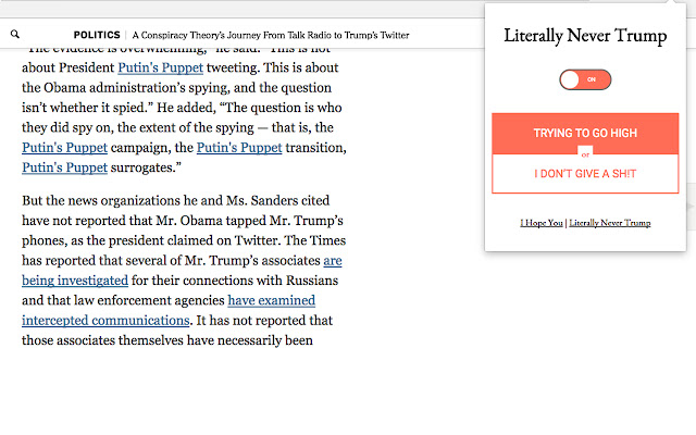 Literally Never Trump from Chrome web store to be run with OffiDocs Chromium online Literally Never Trump from Chrome web store to be run with OffiDocs Chromium online