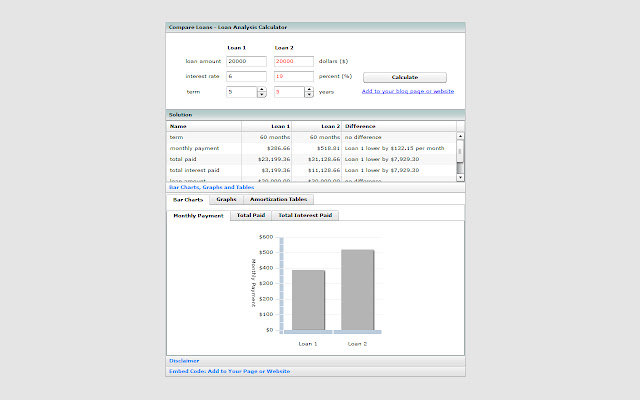 Loan Comparison Calculator from Chrome web store to be run with OffiDocs Chromium online Loan Comparison Calculator from Chrome web store to be run with OffiDocs Chromium online